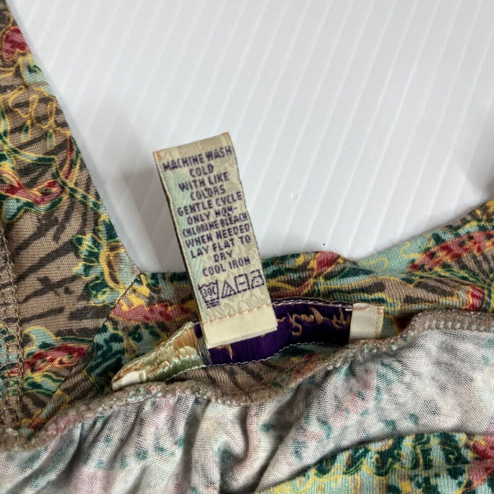 American Rag Blouse XS Tropical Elastic Waist top women’s - Picture 7 of 7